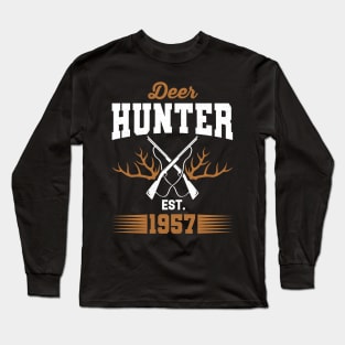 Gifts for 64 Year Old Deer Hunter 1957 Hunting 64th Birthday Gift Ideas Long Sleeve T-Shirt